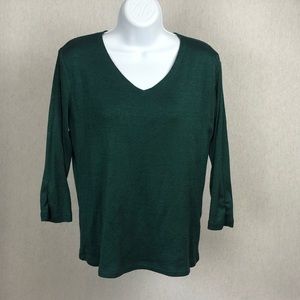 Roz & Ali Green Knit Top from Stitch Fox Size XL